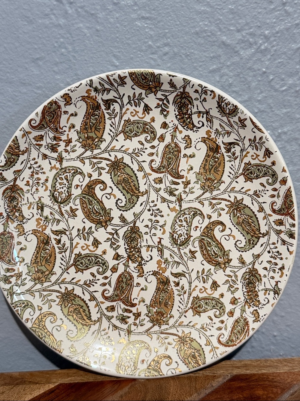 Vintage pottery barn kalamkari Indian print small plate NWOT paisley